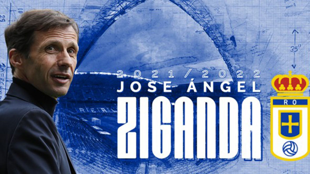 Imagen de José Ángel Ziganda publicada en la web oficial del Real Oviedo.