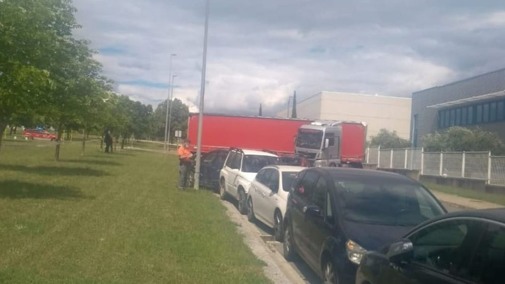 Fallece un camionero en el polígono industrial de Villatuerta POLICÍA FORAL