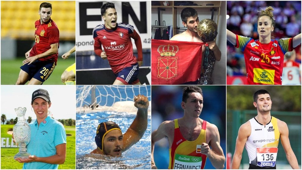 Los ocho deportistas navarros que compiten en los Juegos Olímpicos de Tokio.