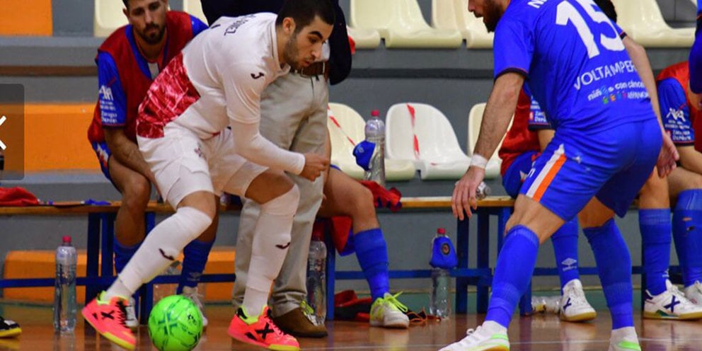 Nacho Gómez disputando un partido con el filial de ElPozo Murcia. ASPIL-JUMPERS RIVERA NAVARRA FS