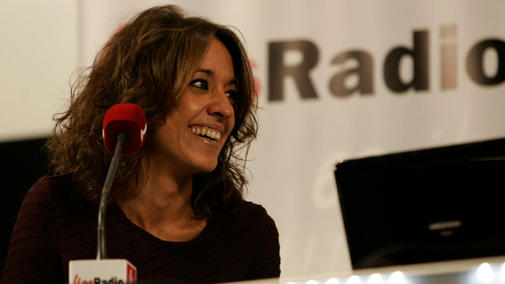 Elia Rodríguez en medio de un programa de esRadio. TWITTER