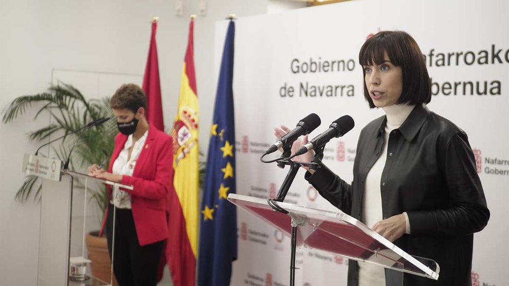 María Chivite junto a la ministra Diana Morant. EUROPA PRESS/EDUARDO SANZ