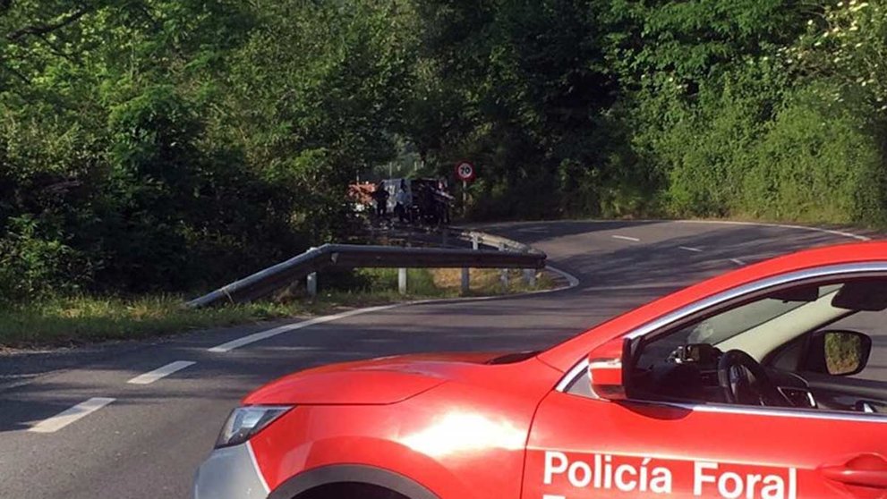 La Policía Foral interviene en  el atropello al ciclista ocurrido en mayo de 2021. ARCHIVO