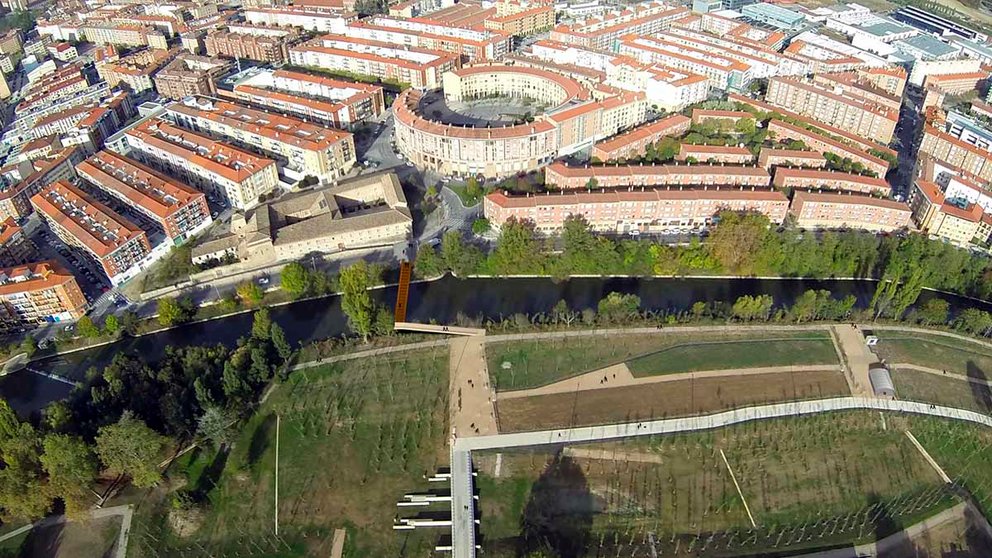Imagen aérea del parque de Aranzadi. AYUNTAMIENTO DE PAMPLONA