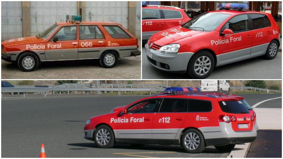 Evolución de los vehículos de Policía Foral.