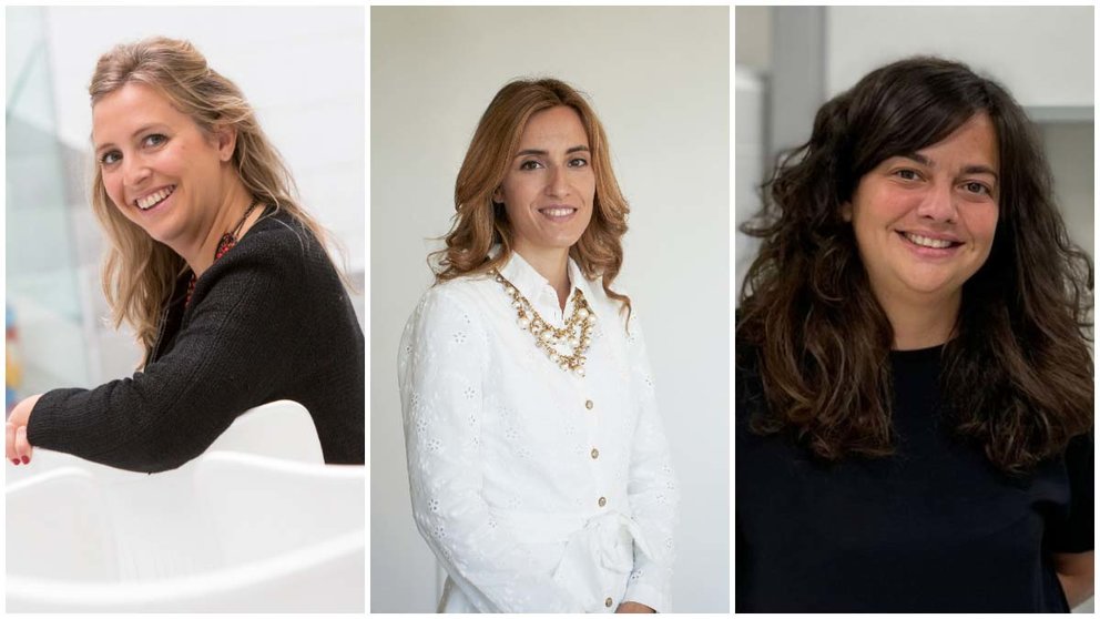 Maite Agüeros, Elena Erroba y Susana Sánchez, ganadoras de los Premios Empresaria, Directiva y Emprendedora Navarra 2021. CEDIDA