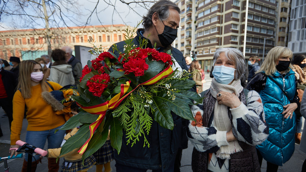 Acto de homenaje en  la Plaza de la Constitución de Pamplona con motivo del Día de la Memoria de las Víctimas de ETA. IÑIGO ALZUGARAY