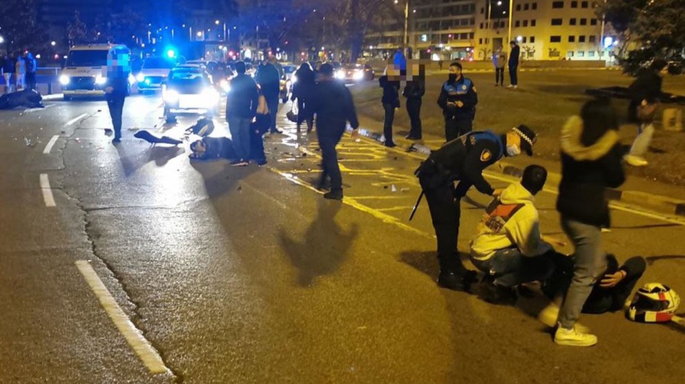 Accidente en la Plaza de los Fueros de Pamplona. POLICÍA MUNICIPAL DE PAMPLONA