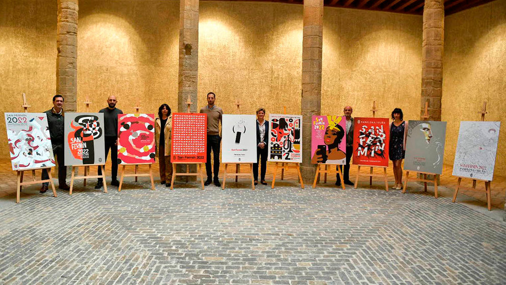 Presentación de los carteles de San Fermín 2022 elegidos por el jurado. PABLO LASAOSA