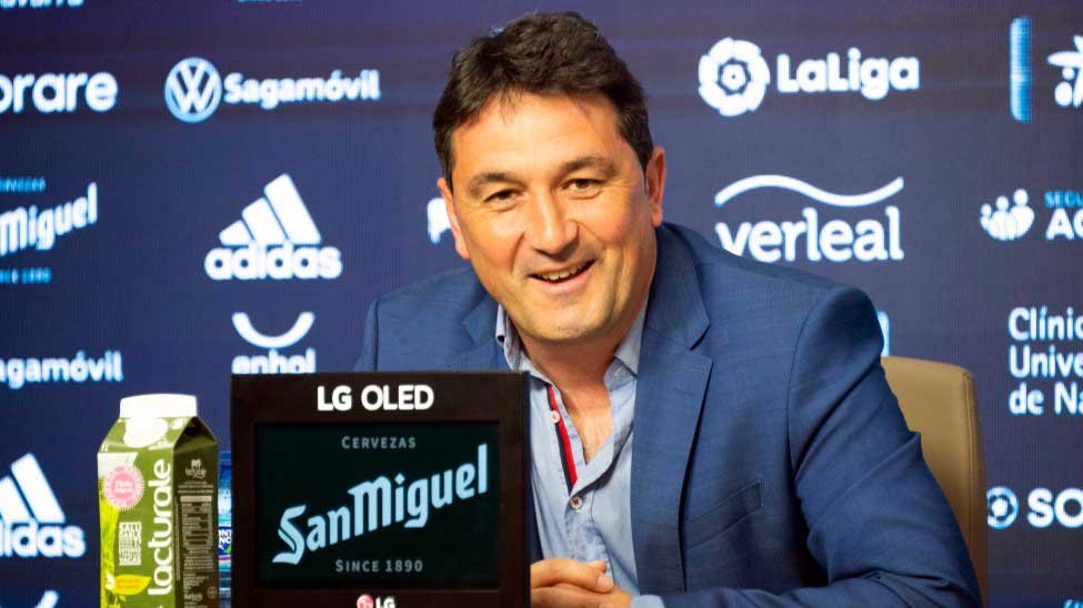 Braulio Vázquez, director deportivo de Osasuna en una comparecencia de prensa. OSASUNA.