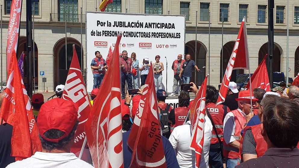 En la manifestación ha participado una delegación de UGT Navarra. CEDIDA