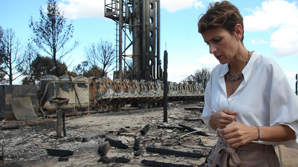 La Presidenta Chivite visita el parque Sendaviva, afectado por los incendios.