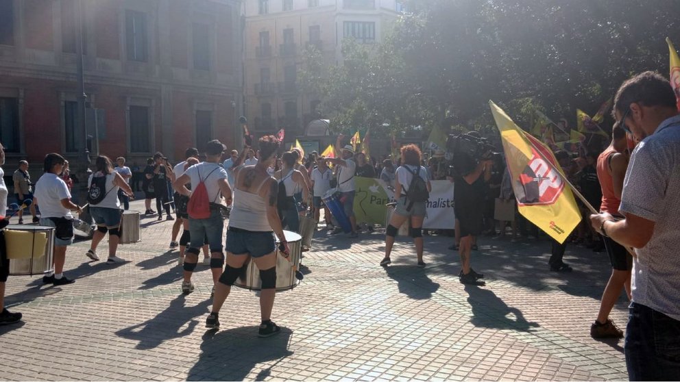Manifestación  en Pamplona contra la tauromaquia en San Fermín