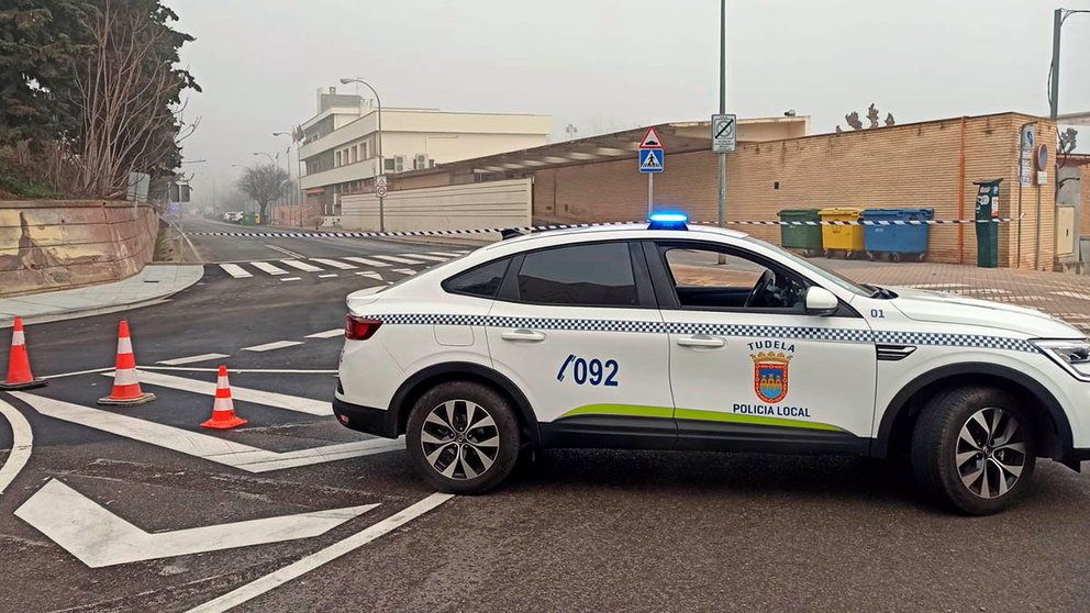 Un vehículo de la Policía Municipal de Tudela.