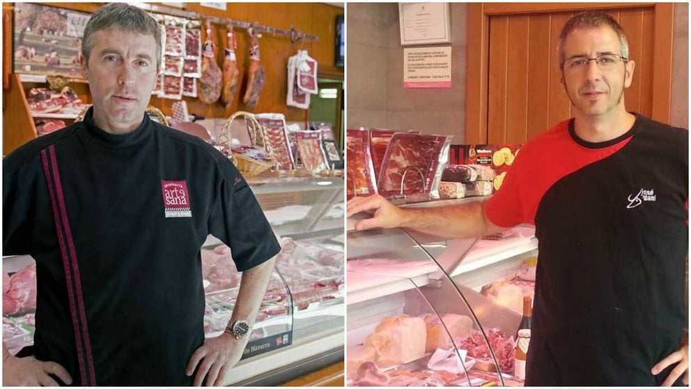 Jose y Dani, los carniceros que se han proclamado vencedores del V concurso de maduración de carne de la I.G.P. Ternera de Navarra. CARNICERÍA JOSE Y DANI