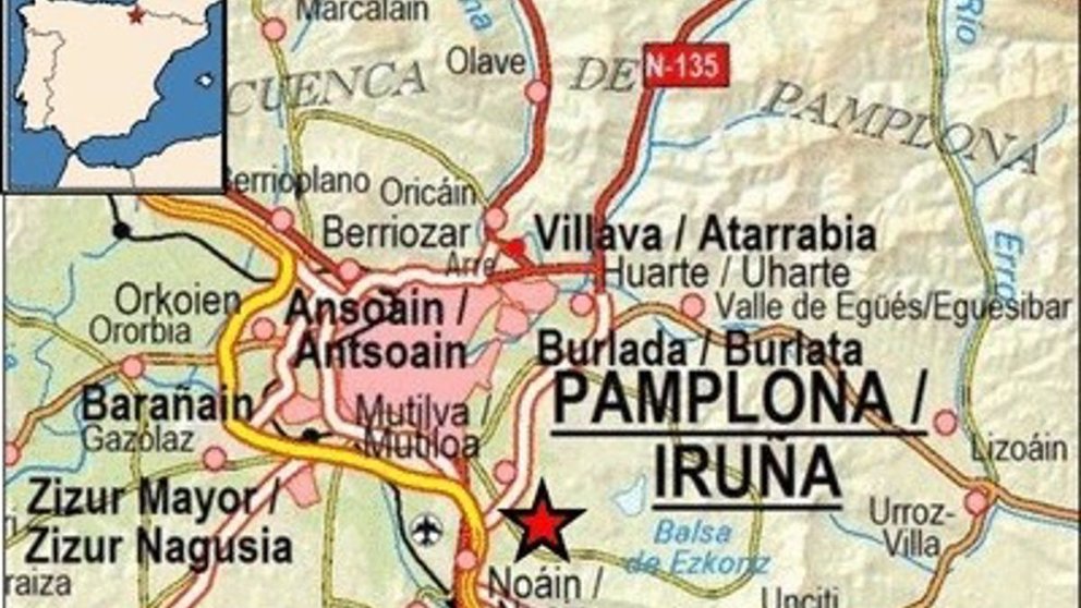 El terremoto se pudo notar en varias zonas de Pamplona. INSTITUTO GEOGRÁFICO NACIONAL