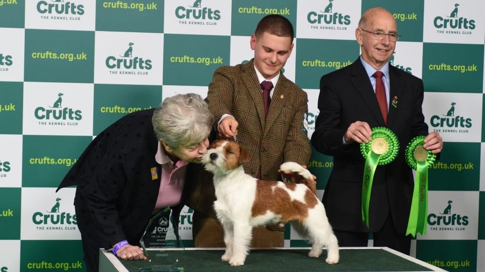 Iñigo Espila en la competición canina 'Crufts' celebrada en Birmingham. CEDIDA