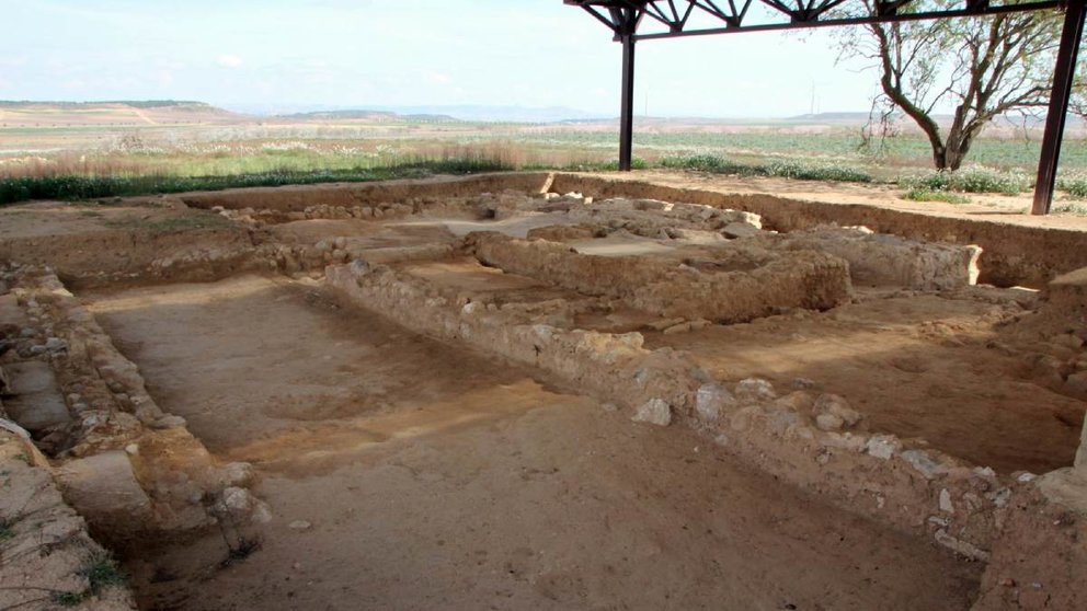 Restos del complejo termal hallado en la villa romana de El Villar de Ablitas. AYUNTAMIENTO DE ABLITAS