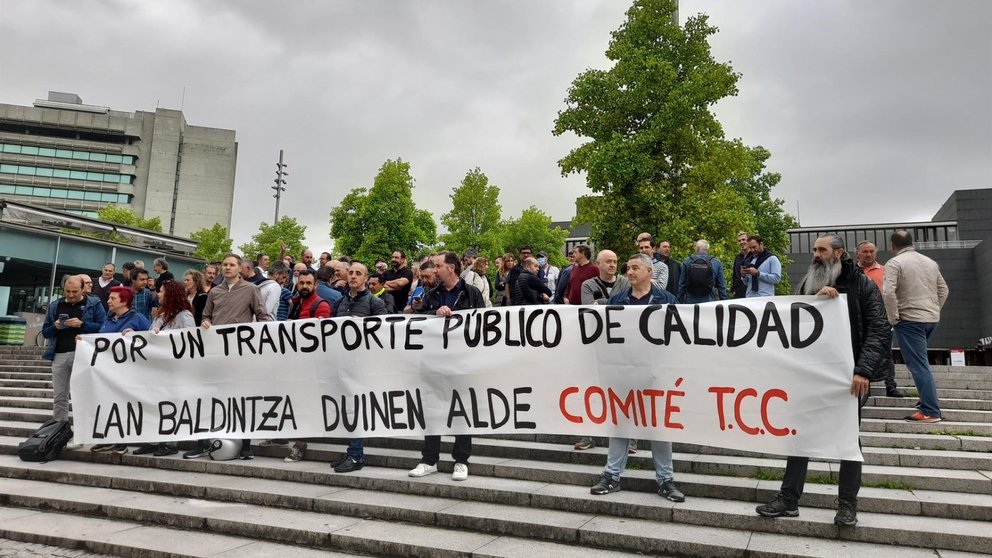 Imagen de la concentración de trabajadores de TCC - EUROPA PRESS