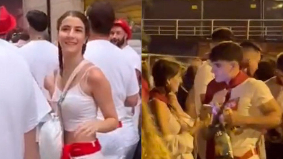 El vídeo viral de una modelo ligando con desconocidos en San Fermín.