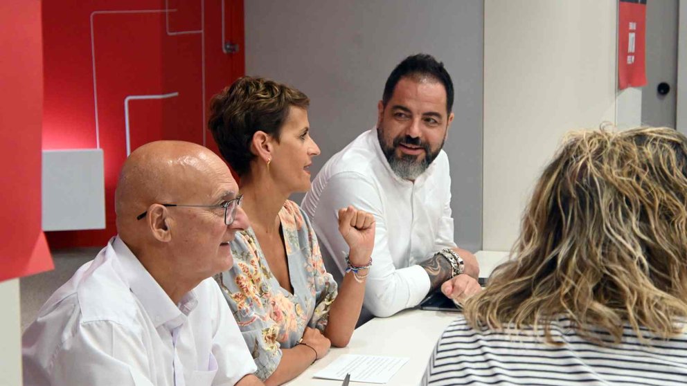 Chivite junto a Alzórriz en la Ejecutiva socialista de este lunes. PSN/PSOE