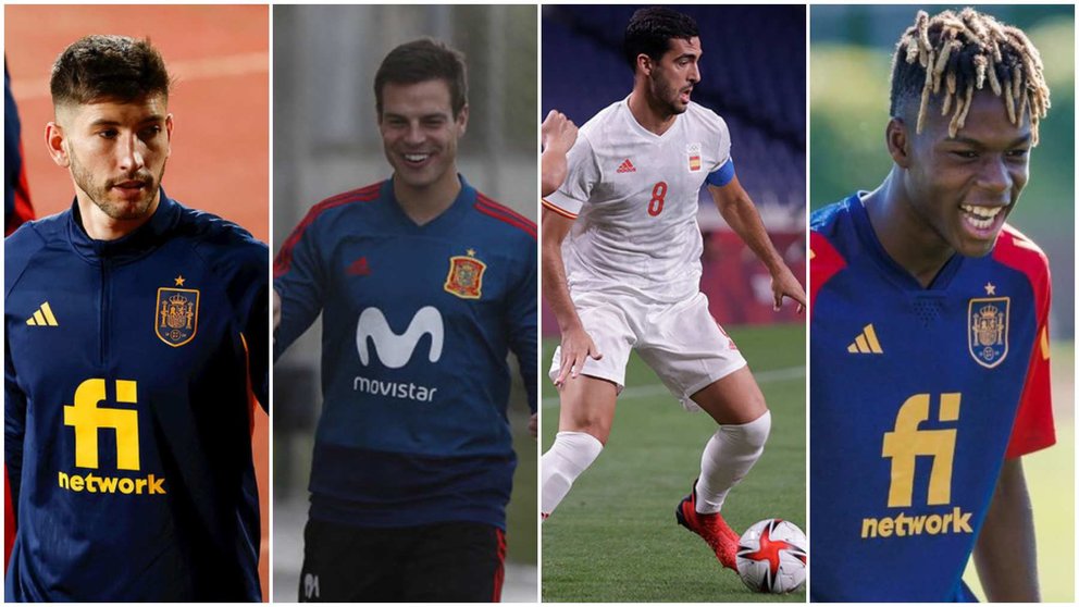 David García, César Azpilicueta, Mikel Merino y Nico Williams defenderán a España en la próxima cita de la Selección.