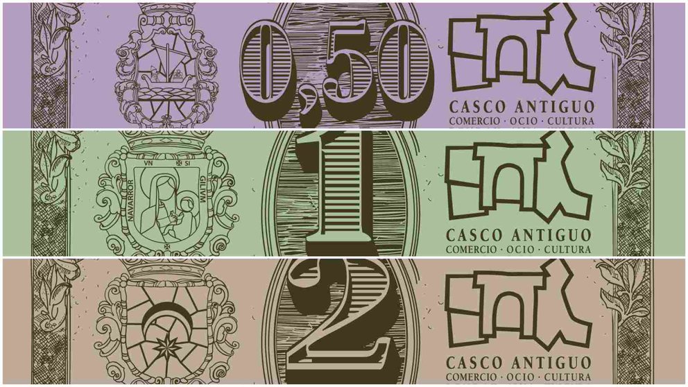 Billetes de descuento impresos por la Asociaciónd e Comerciantes del Casco Viejo para celebrar el 6º Aniversario del Privilegio de la Unión.