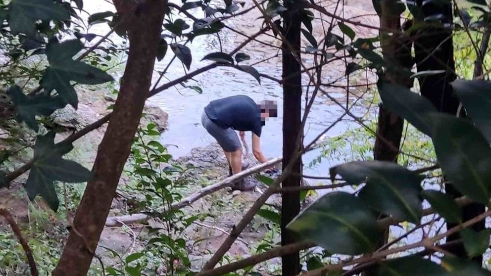 El ciudadano francés fue sorprendido desollando al pato en la orilla del río Bidasoa. POLICÍA FORAL