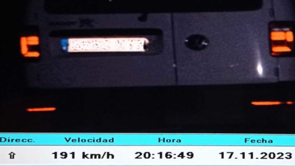 Foto del radar captada por la Policía Foral en la Comarca de pamplona. POLICÍA FORAL