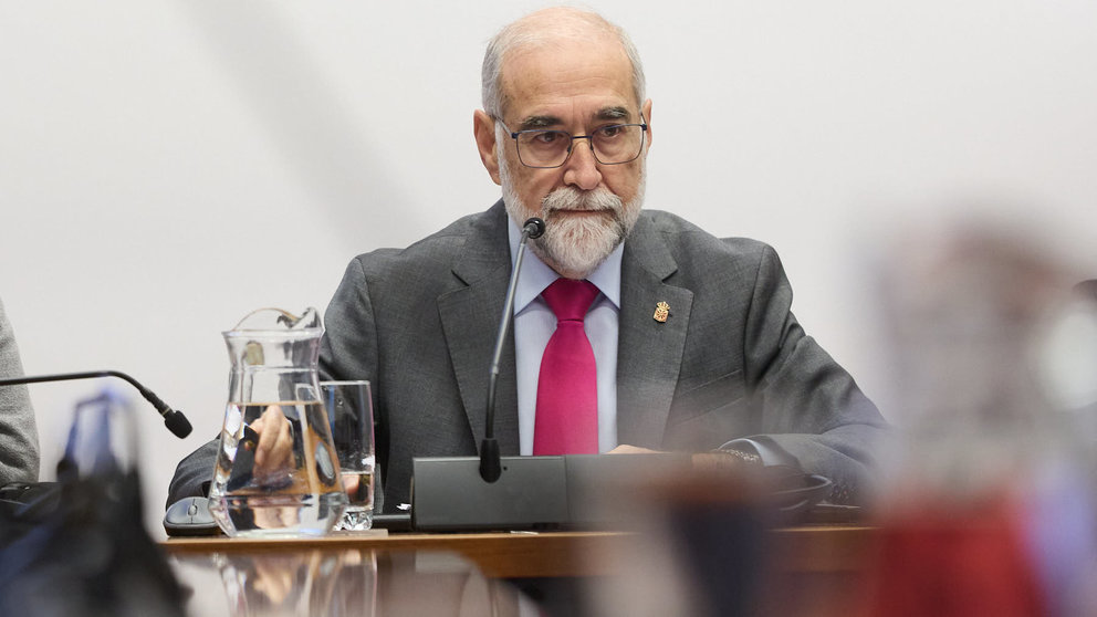 Comparecencia del consejero de Salud, Fernando Domínguez, en la Comisión de Salud del Parlamento de Navarra. IÑIGO ALZUGARAY