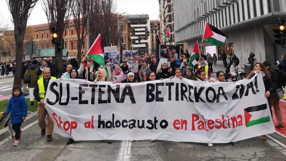 Manifestación en apoyo de Palestina y para reclamar un alto el fuego. EUROPA PRESS