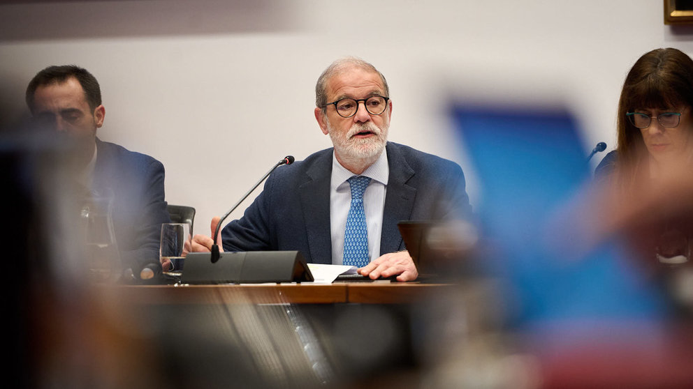 Comparecencia para que el presidente de la Cámara de Comptos, Ignacio Cabeza, exponga las conclusiones del informe sobre el Sector Público Local de Navarra, ejercicio 2021. PABLO LASAOSA