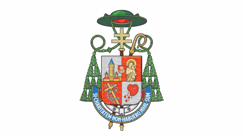 Escudo que representará al Arzobispado de Pamplona y Tudela con Florencio Roselló. CEDIDA