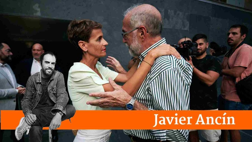 La presidenta del Gobierno de Navarra, María Chivite y su consejero de Salud, Fernando Domínguez. PABLO LASAOSA
