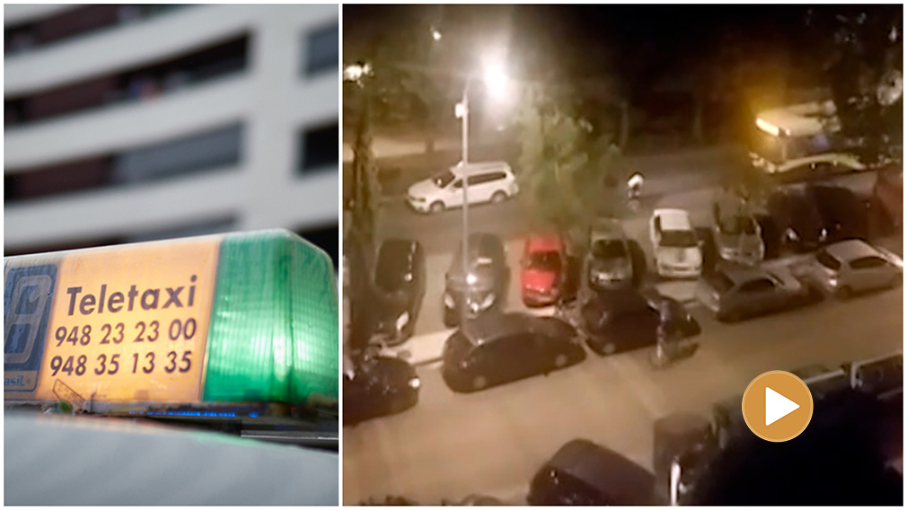 El vídeo de la salvaje agresión a un taxista en Barañáin: le propina varios puñetazos y le lanza contra el suelo