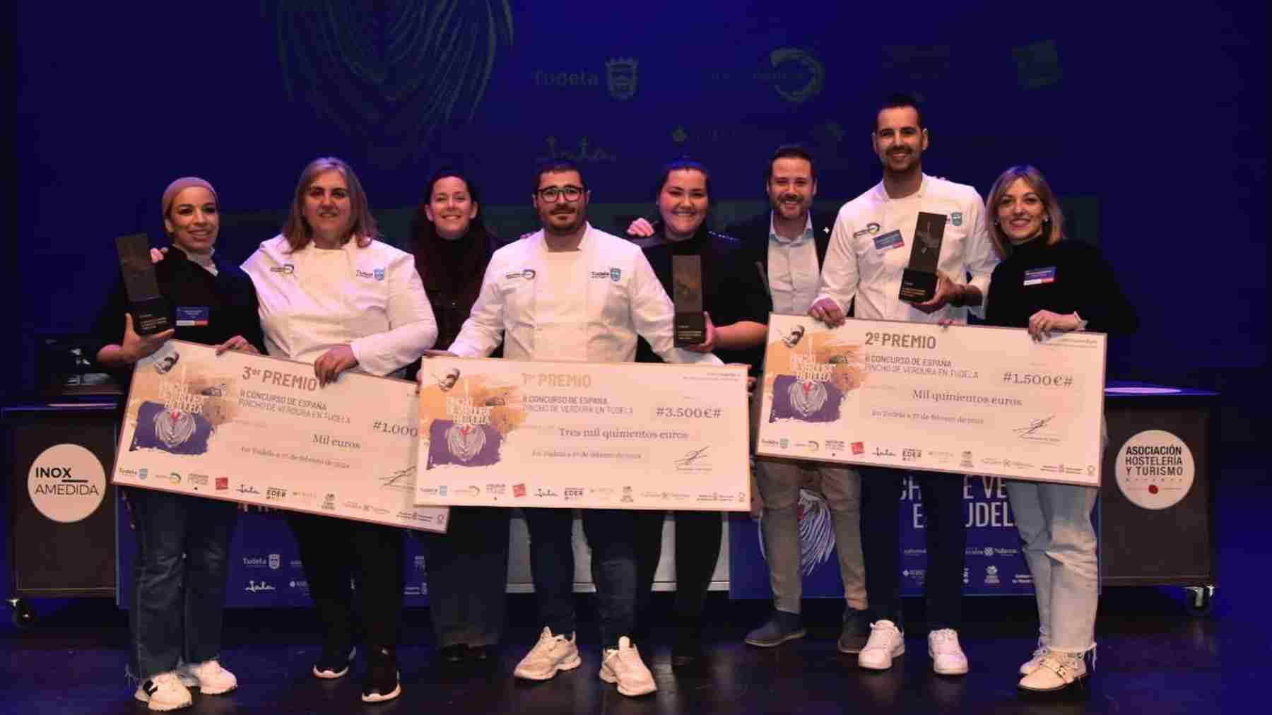Los ganadores del II Concurso de España de Pincho de Verdura de Tudela. AYUNTAMIENTO DE TUDELA