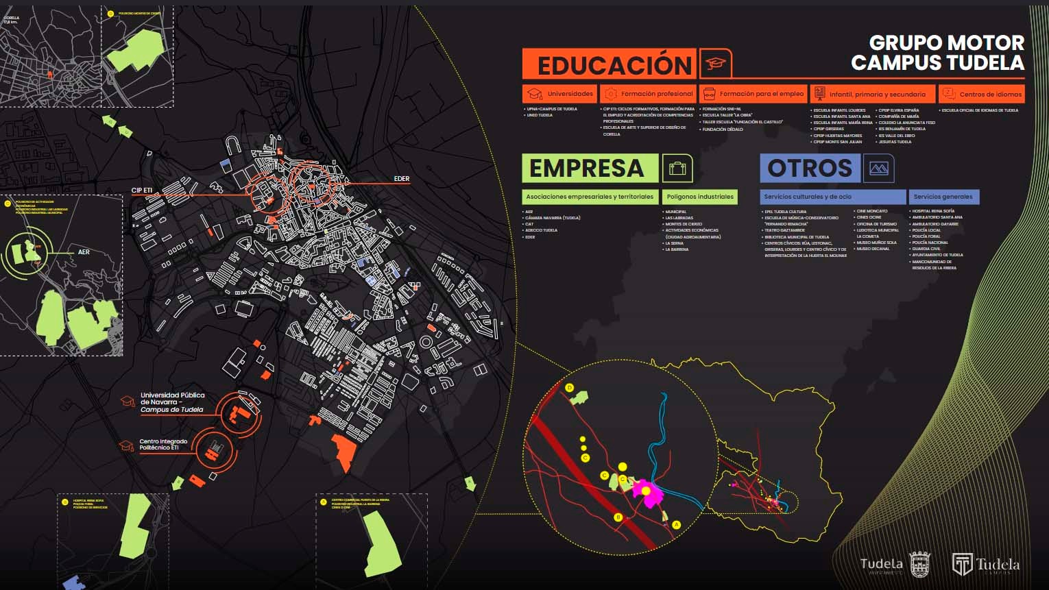 Captura de pantalla del Gigamap, el nuevo mapa interactivo de Tudela.